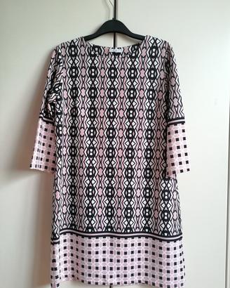 Minidress stampa geometrica rosa cipria 