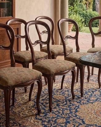 Set 6 sedie vintage in legno da restaurare
