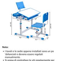 scrivania con sedia per bambini 