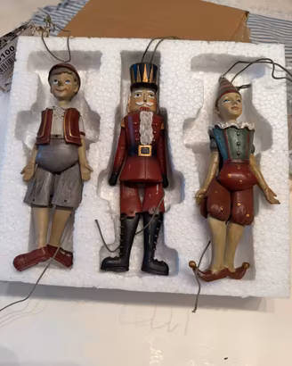 Set 3 Burattini Marionette Snodabili Preziosa