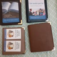 porta volantino nuovo tascabile in vera pelle 