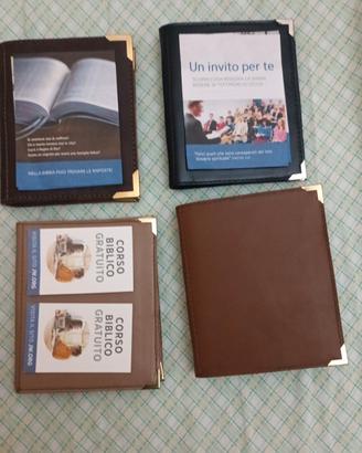porta volantino nuovo tascabile in vera pelle 