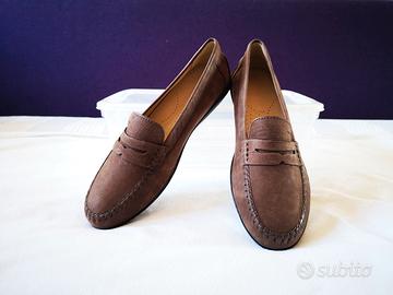 Mocassini Geox donna pelle scamosciata marrone