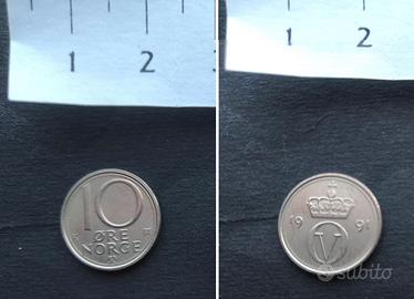 NORVEGIA 10 Oere 1991 (Corona Norvegese) 🇳🇴