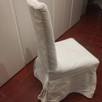 6 sedie sfoderabili con copertura bianca lavabile