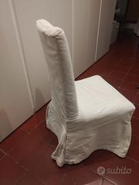 6 sedie sfoderabili con copertura bianca lavabile