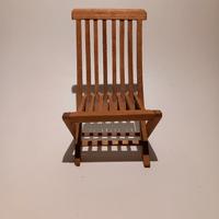 sedia in miniatura pieghevole in legno naturale