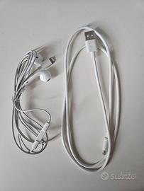 Cavo ricarica e auricolari iPhone