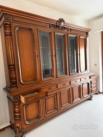 Credenza/Libreria in Noce Massello Antico