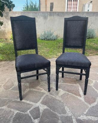 Coppia di Sedie Eleganti Total Black
