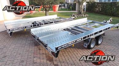 Rimorchio carrello trasporto auto 2 assi 2500 kg