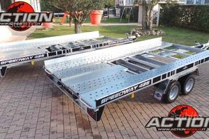 Rimorchio carrello trasporto auto 2 assi 2500 kg