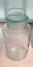 vaso antico in vetro pesante del 1950 da farmacia