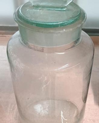 vaso antico in vetro pesante del 1950 da farmacia