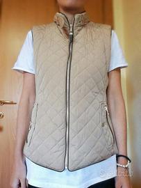 Gilet beige trapuntato in marrone taglia L
