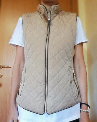 Gilet beige trapuntato in marrone taglia L