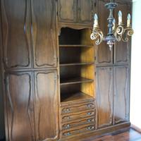 Armadio in legno H285 a 4 ante e ripiani