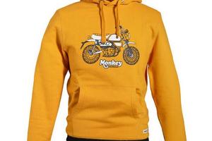 FELPA MONKEY GIALLA CON CAPPUCCIO E TASCONE SUL DA