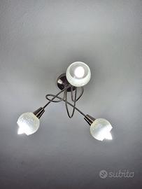 Plafoniera candelabro applique tre luci a fiore
