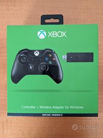 controller xbox one+adattatore wireless+batterie