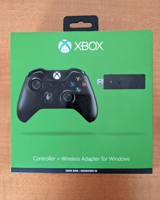 controller xbox one+adattatore wireless+batterie