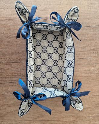 Svuotatasche blu fiocchi, tessuto