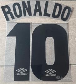 Kit Nameset calcio Inter 97/98 flock 10 Ronaldo