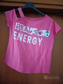 T-shirt bambina rosa REAL ENERGY