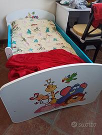 Letto bambino 160 cm + materasso + piumino e copri