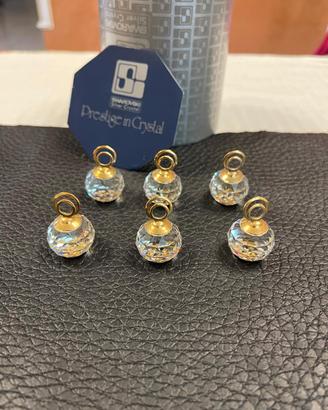 6 mini segnaposti cristallo swaroski originale.