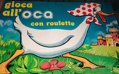 Gioco dell'oca con roulette vintage in scatola