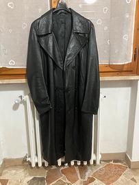 Trench in vera pelle a doppio petto