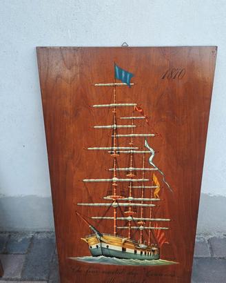 quadro in legno Barca Veliero grande