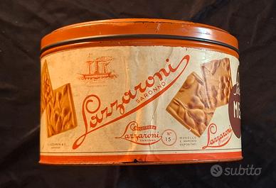 SCATOLA LATTA VINTAGE BISCOTTO MELIDE LAZZARONI.