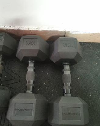 2 manubri hex rubber 10kg