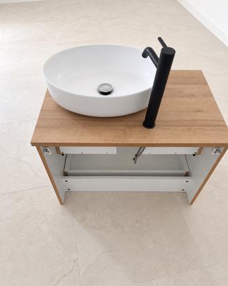 Mobile bagno con lavabo e ribinetto nero- 78x50 cm