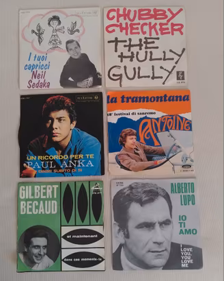 6 dischi in vinile 45 giri
