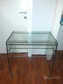 scrivania vetro con mensola