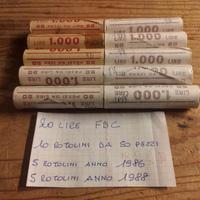 20 LIRE-1986-1988-FDC-10 ROTOLINI DA 50 PEZZI-FOTO