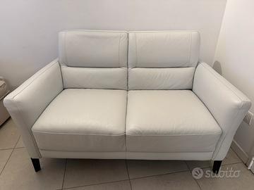 Divano Natuzzi 2 posti in vera pelle - Bianco