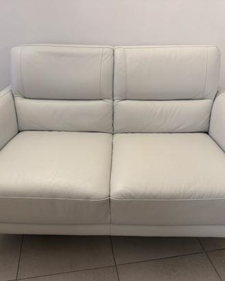 Divano Natuzzi 2 posti in vera pelle - Bianco