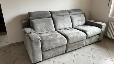 Divano poltrone sofà 3 posti, doppia seduta relax