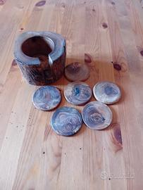 sottobicchieri in legno di ulivo