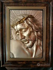 Arte Sacra Volto di Cristo in bagno d'argento 925