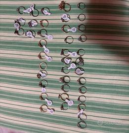 Lotto anelli in acciaio inossidabile taglia 16/20