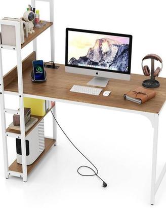 Scrivania con mensole + multipresa e usb integrate