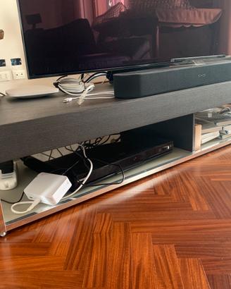 Mobile porta tv Molteni in rovere grigio e acciaio