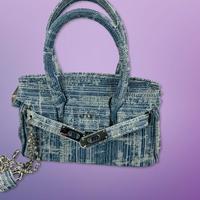 Borsa Birkin Denim Jeans Blue