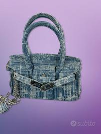 Borsa Birkin Denim Jeans Blue