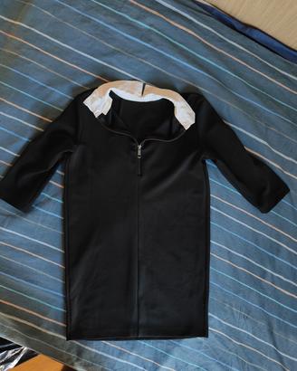 Abito nero VICOLO colletto bianco zip - Taglia S